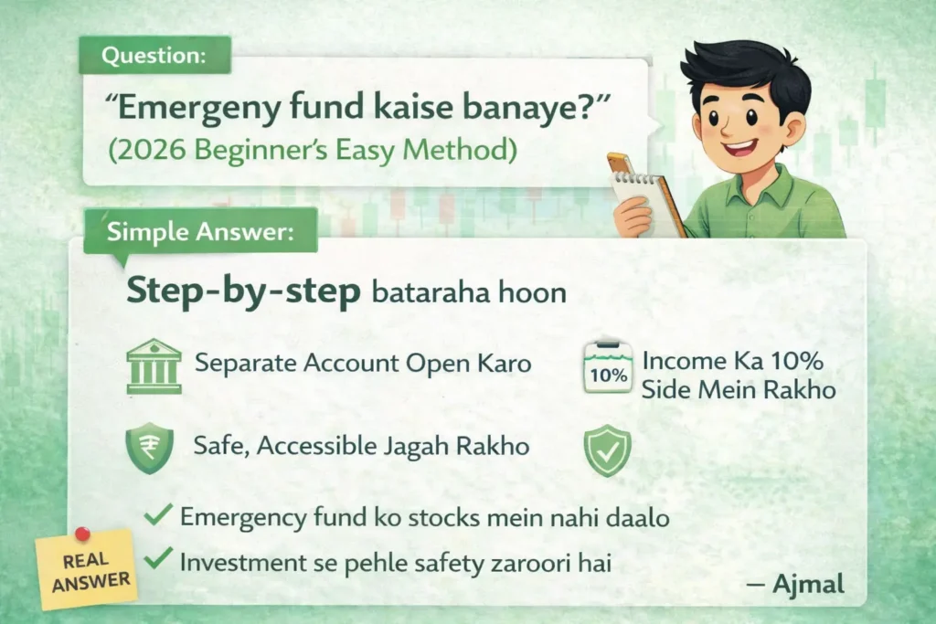 Emergency Fund Kaise Banaye 2026 Beginner’s Easy Method